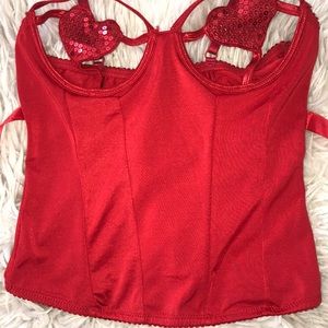 Red heart ❤️ sexy lingerie top Size: Small